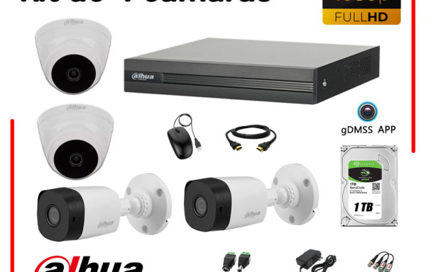 Kit de 4 Cámaras de 2 Megapíxeles HD  + 1 Micrófono