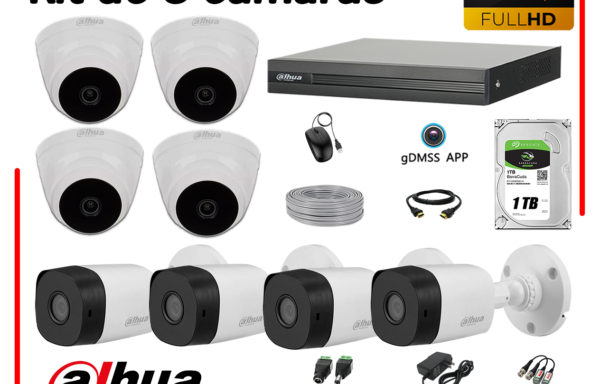 Kit Dahua de 8 Cámaras de 2 Megapíxeles HD  + 1 Micrófono